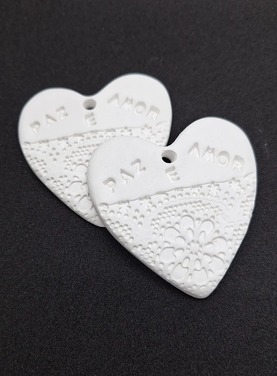 Coração Rendado Paz e Amor | Gesso 1