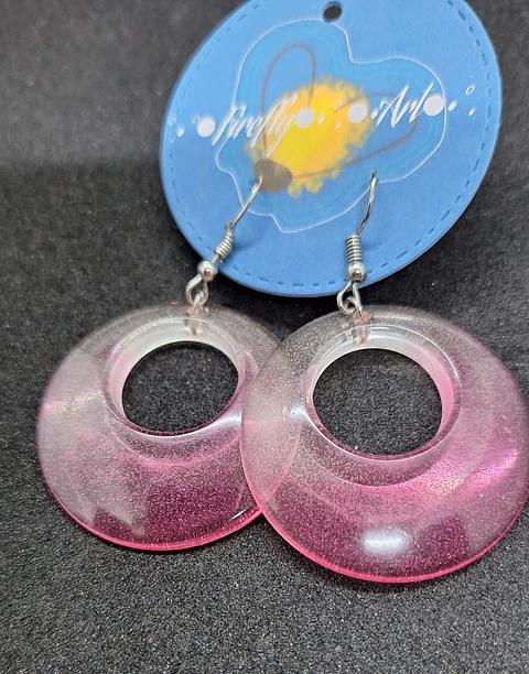 Brincos Resina -  vermelhos redondos