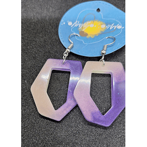 Brincos Resina Geométricos Lilás