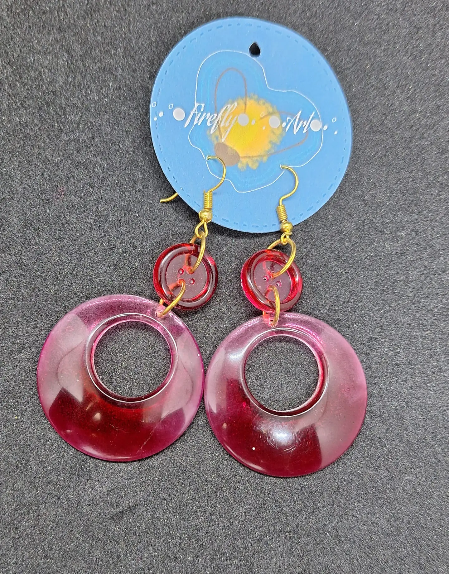 Brincos Resina Vermelho 1
