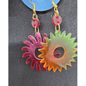 Brincos Resina Geométricos Sóis