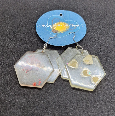 Brincos Resina Geométricos Desiguais