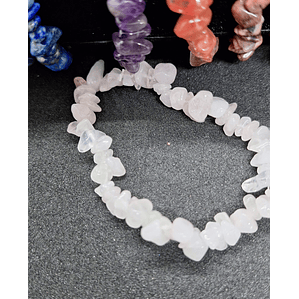 Pulseira Pedras Naturais - Quartzo Rosa / Cristal