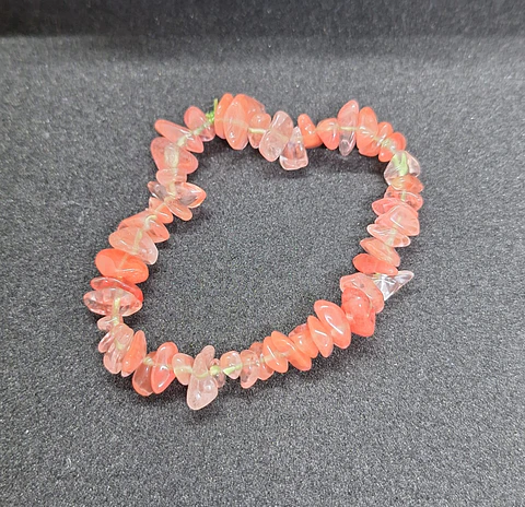 Pulseira Pedras Quartzo Cereja
