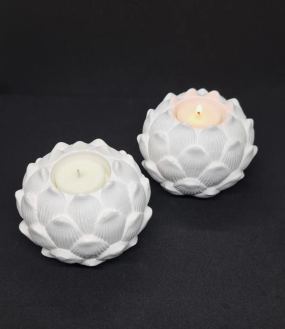 Flor de Lótus porta vela - Personalizada 1