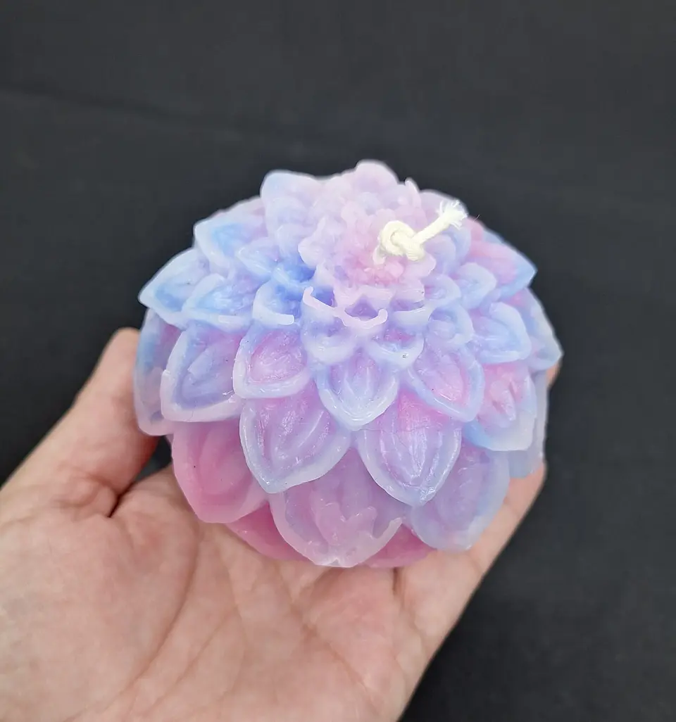 Vela Dália Rosa Azul Lilás 1