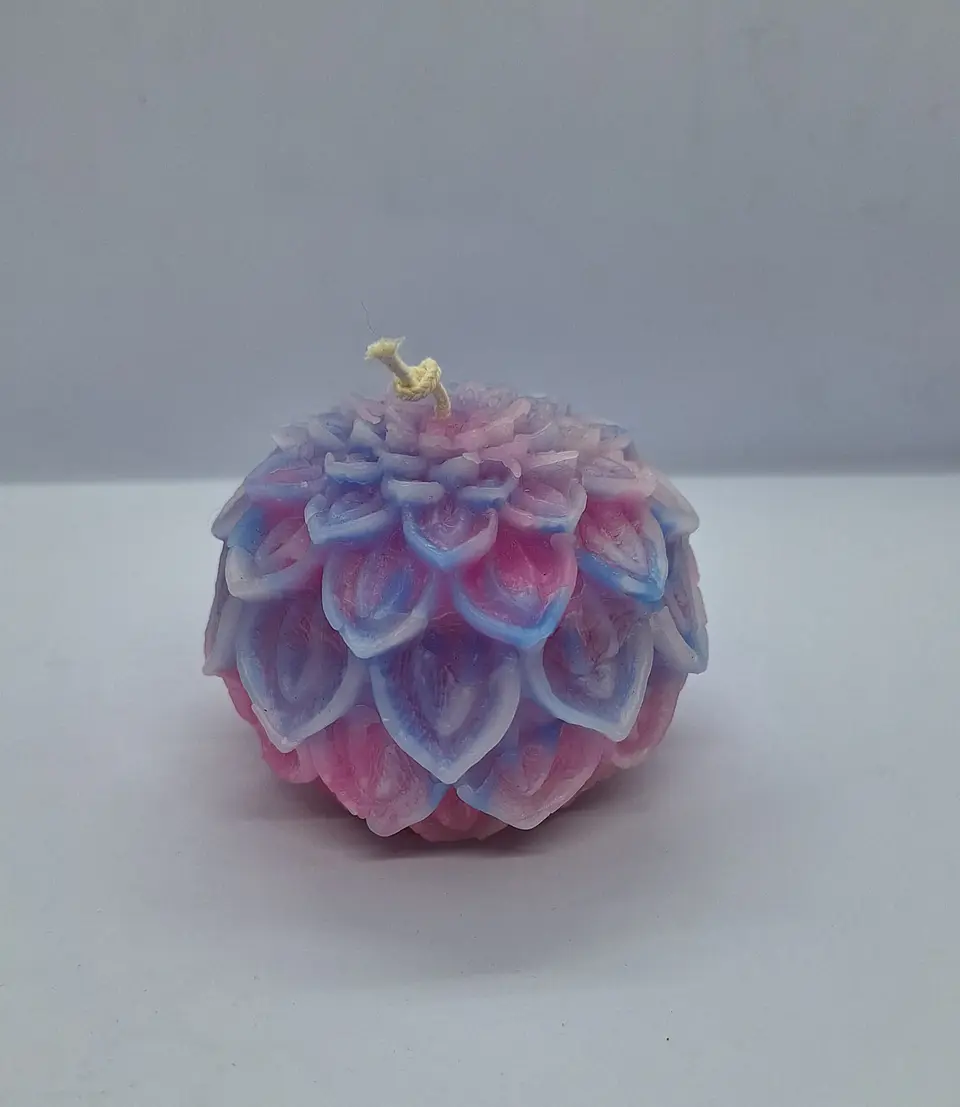 Vela Dália Rosa Azul Lilás 2