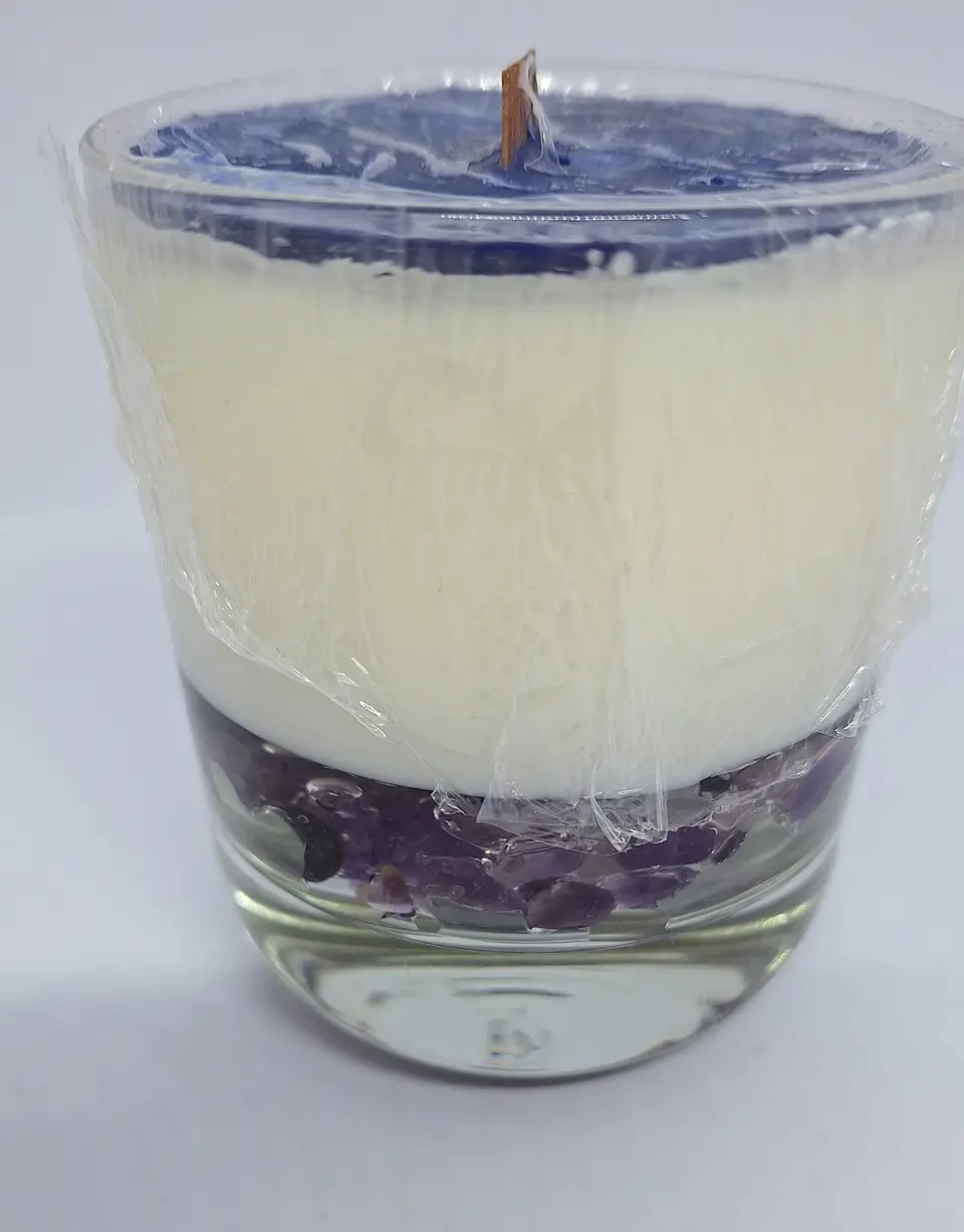 Vela Copo Gel Pedras Naturais 4