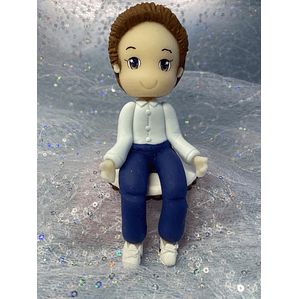 Topo Estatueta Personalizada em Biscuit Cerimónia Rapaz