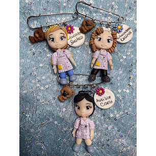 Pregadeiras educadoras e auxiliares em biscuit