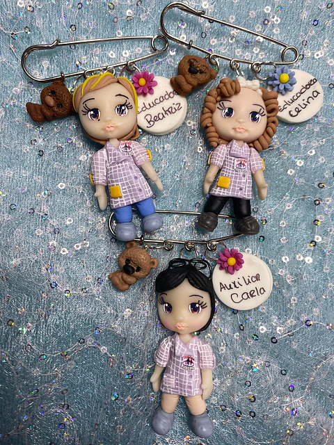 Pregadeira Personalizada em Biscuit — Profissões