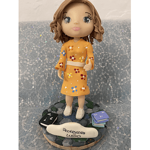 Estatueta Profissão Professora | Personalizada Porcelana Fria