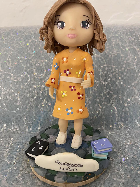 Estatueta Profissão Professora | Personalizada Porcelana Fria