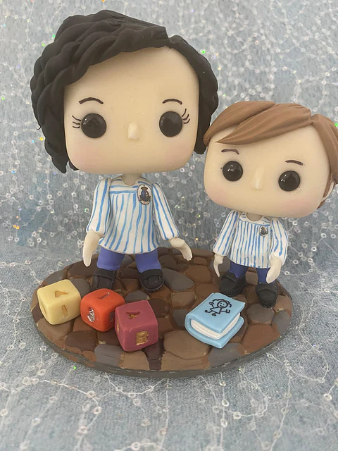 POP Estatueta Profissão Professora e Aluno | Personalizada Porcelana Fria