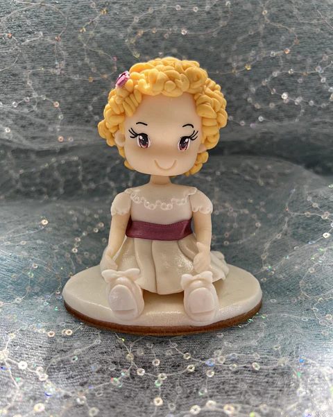 Topo Estatueta Personalizada em Biscuit Cerimónia Menina pequenina