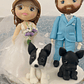Estatueta Noivos com Pets | Personalizada em Porcelana Fria - Miniatura 1
