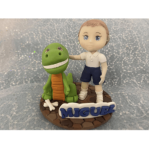 Topo Bolo Aniversário Dragão em Biscuit