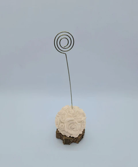 Flor Porta Foto Bege Branco