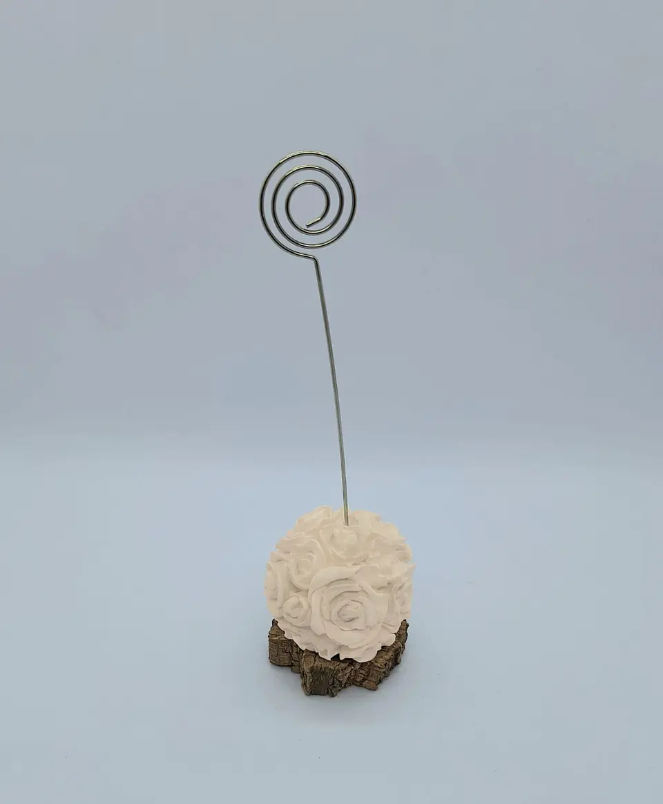 Flor Porta Foto Bege Branco 1