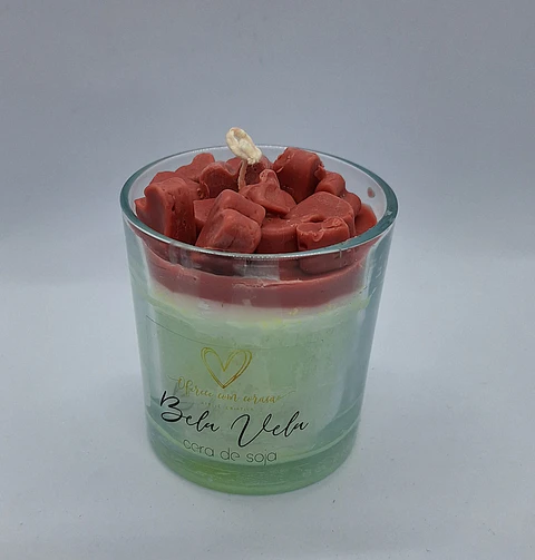 Vela copo com corações ❤️