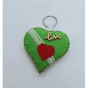 Porta Chaves Coração grande feltro