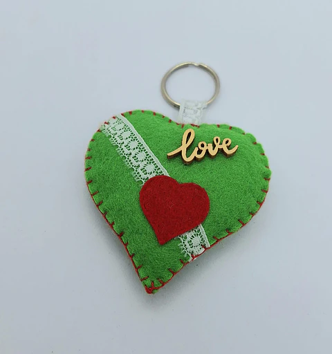 Porta Chaves Coração grande feltro