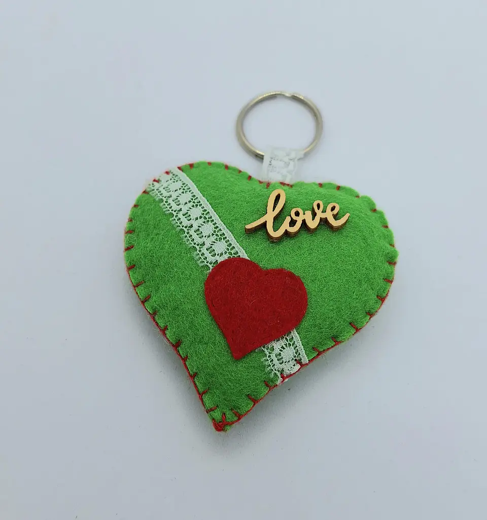 Porta Chaves Coração grande feltro 1