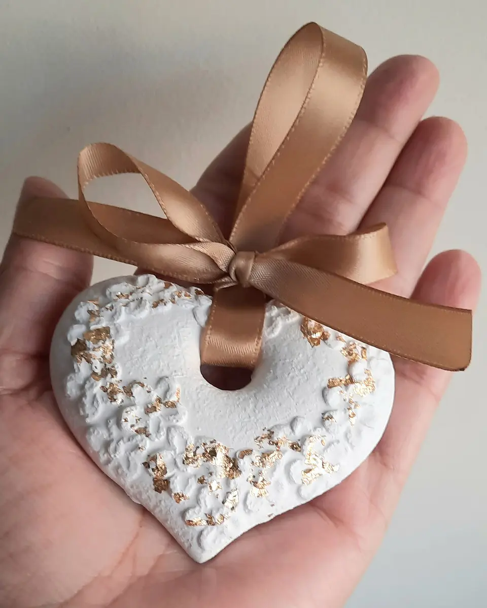 Coração Romântico folha d'ouro | Gesso Perfumado 1