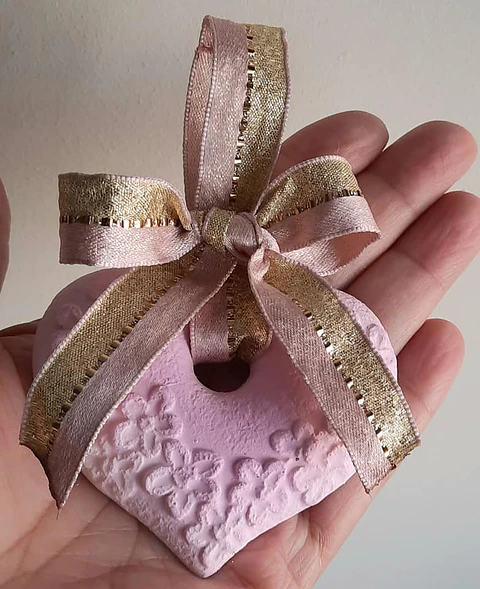 Coração Romântico Rosa | Gesso perfumado