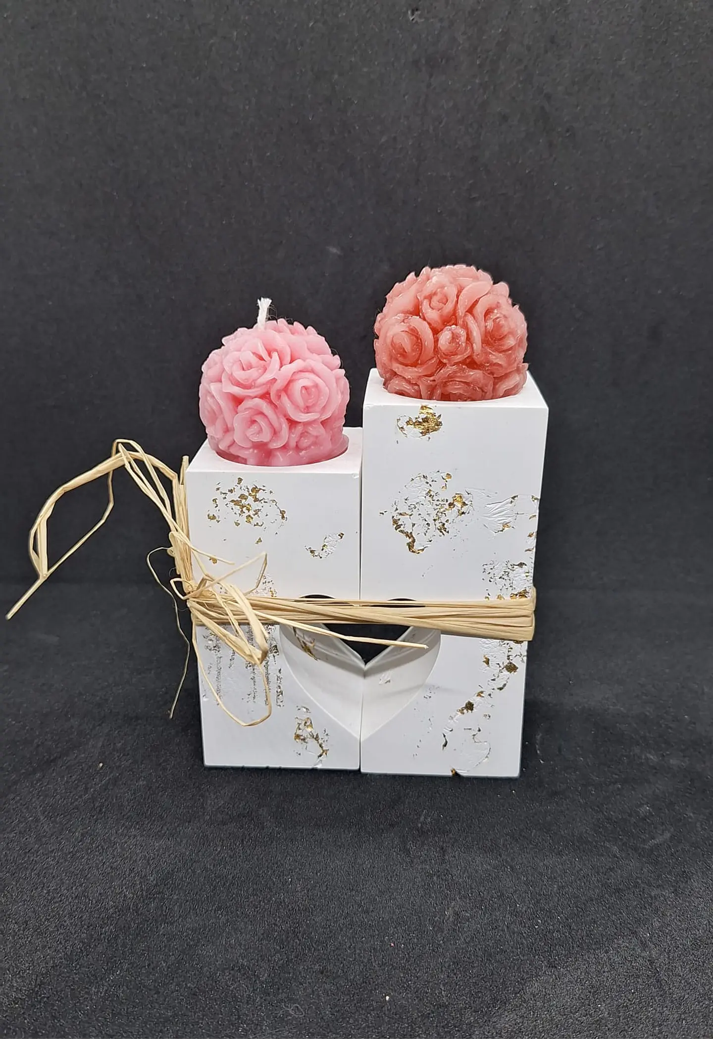 Amor em Chama ❤️ castiçal gesso cerâmico 1