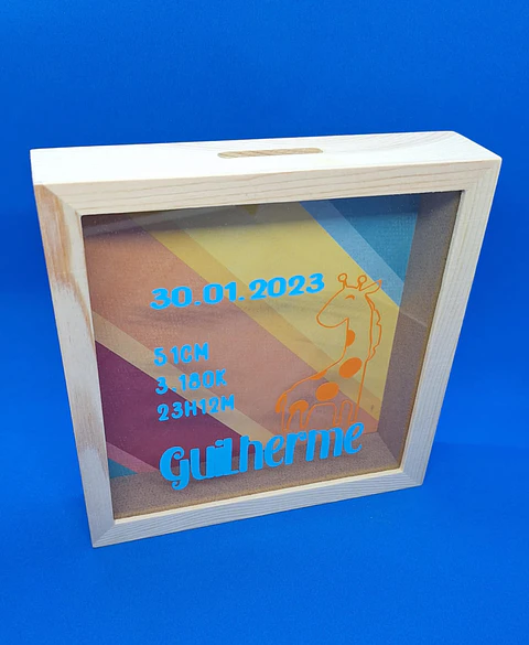 Mealheiro Quadro de Nascimento — Personalizado