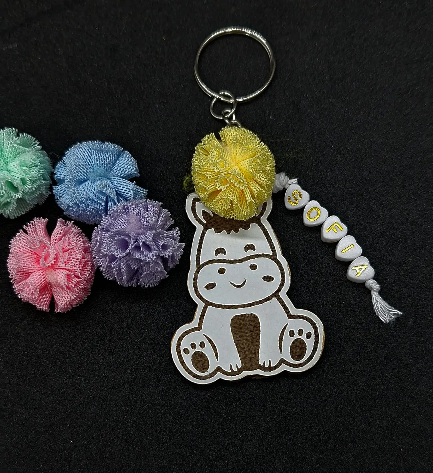 Porta‑Chaves Animal Fofinho - Cavalinho -  Personalizado com Nome 1