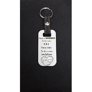 Porta-Chaves Pai, Tu és o meu Mundo | MDF Lacado & Laser