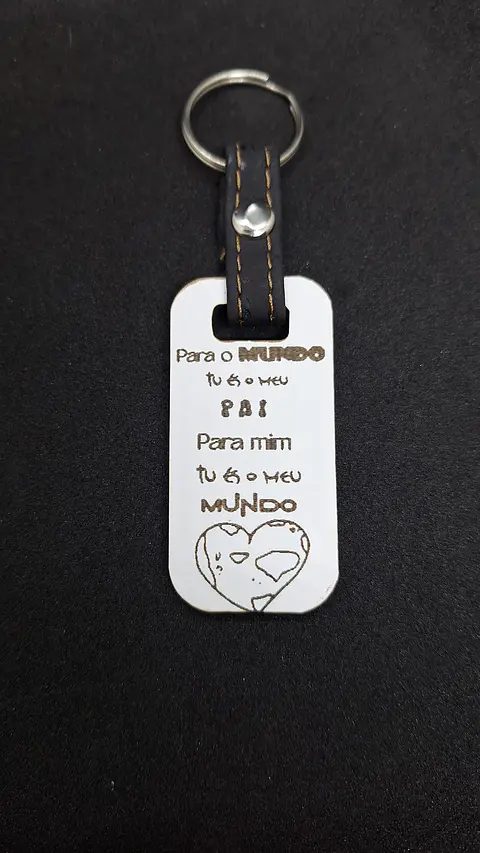 Porta-Chaves Pai, Tu és o meu Mundo | MDF Lacado & Laser