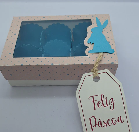 Caixas Páscoa Azul 6 brigadeiros