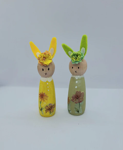 Coelhinhos Coloridos – Amarelo & Verde (Kit 2)