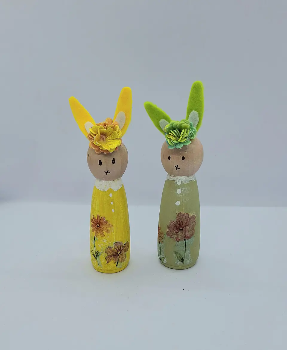 Coelhinhos Coloridos – Amarelo & Verde (Kit 2) 1