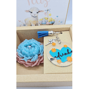 Gift Box Madrinha Azul– Vela Peónia & Porta‑Chaves Fadinha