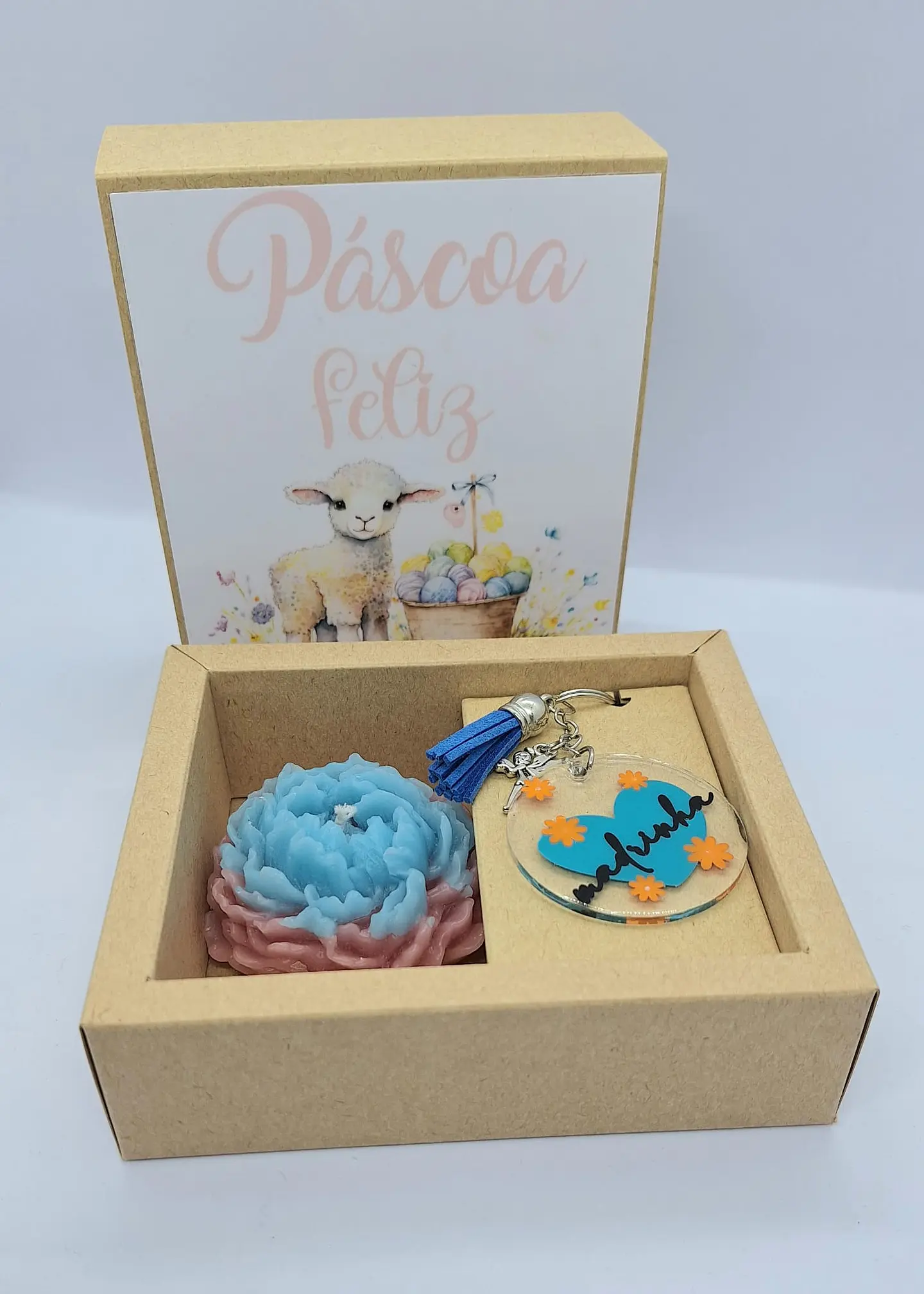 GiftBox Madrinha Azul– Vela Peónia & Porta‑Chaves Fadinha 2