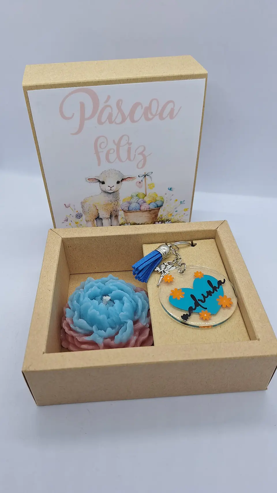 GiftBox Madrinha Azul– Vela Peónia & Porta‑Chaves Fadinha 3