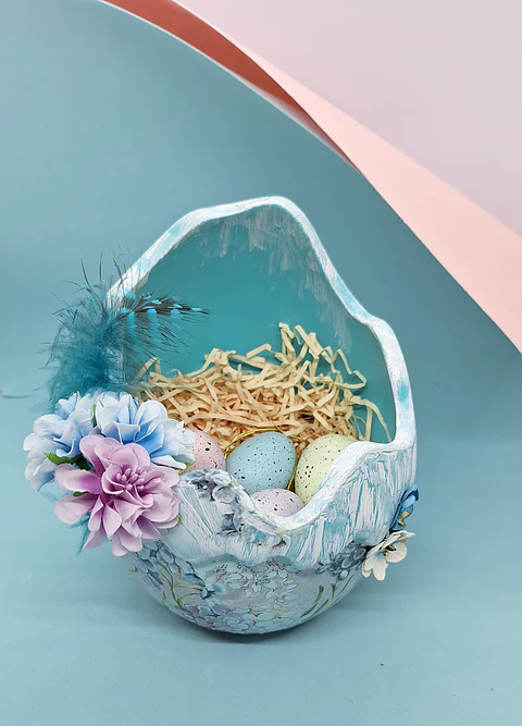 Ovo Páscoa Chacota decorativo Azul