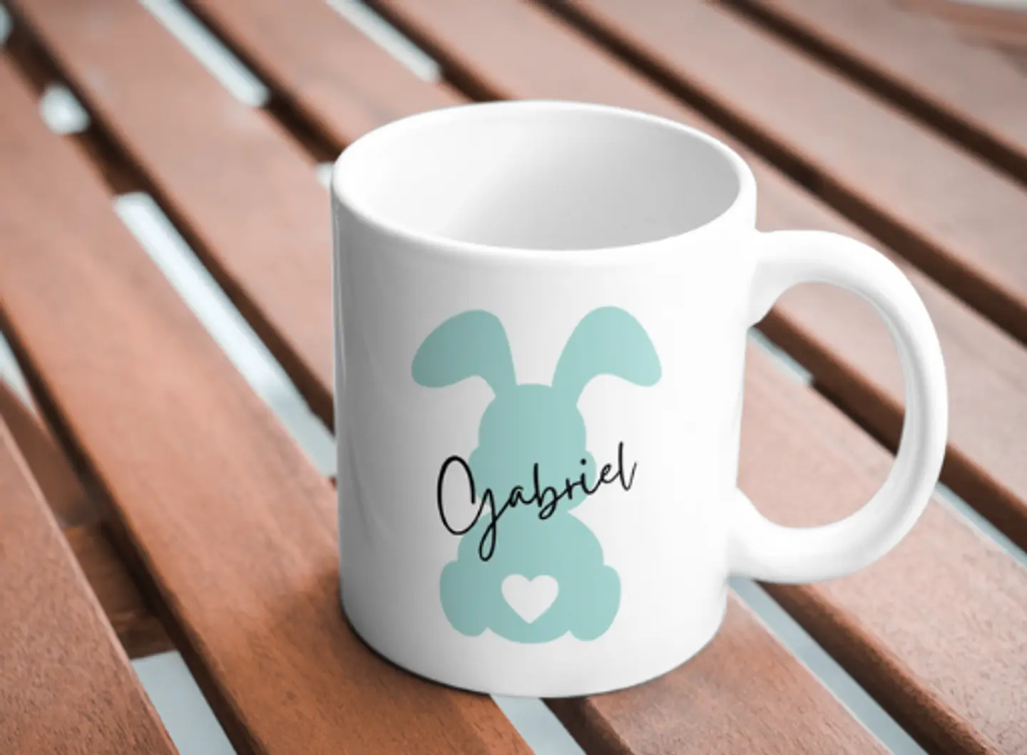 Caneca Bunny Azul com Nome Personalizado 1