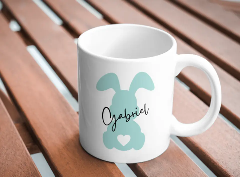 Caneca Bunny Azul com Nome Personalizado 1