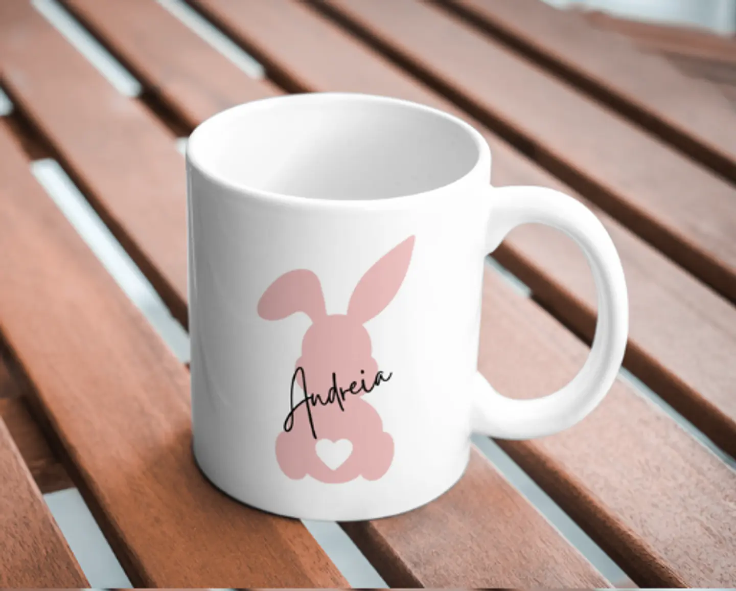Caneca Bunny Rosa com Nome Personalizado 1
