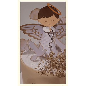 Topo de bolo Batizado Anjinho Guilherme