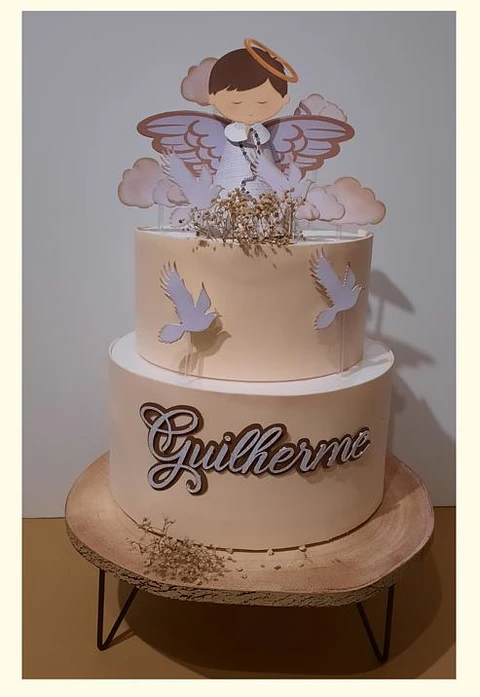 Topo de bolo -  Batizado Anjinho