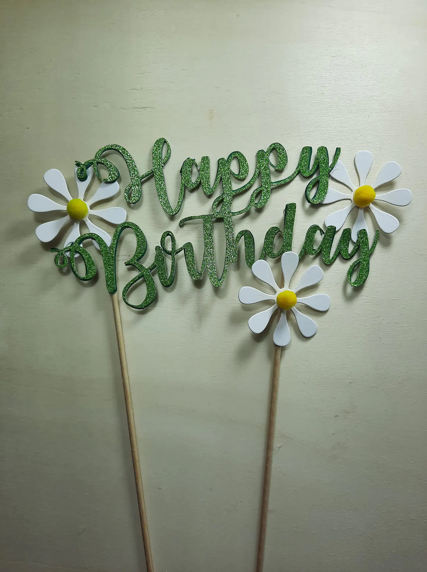 Topo de Bolo – Happy Birthday (Margaridas) 1