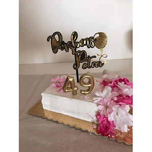 Topo Bolo Parabéns com Balão