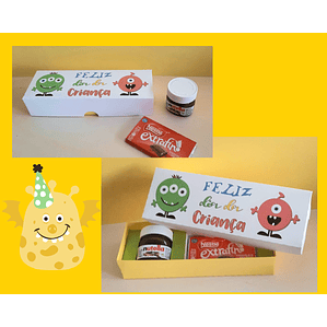 Caixa Dia da Criança nutella e mini chocolate
