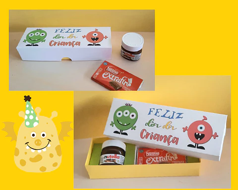 Caixa Dia da Criança  - nutella e mini chocolate